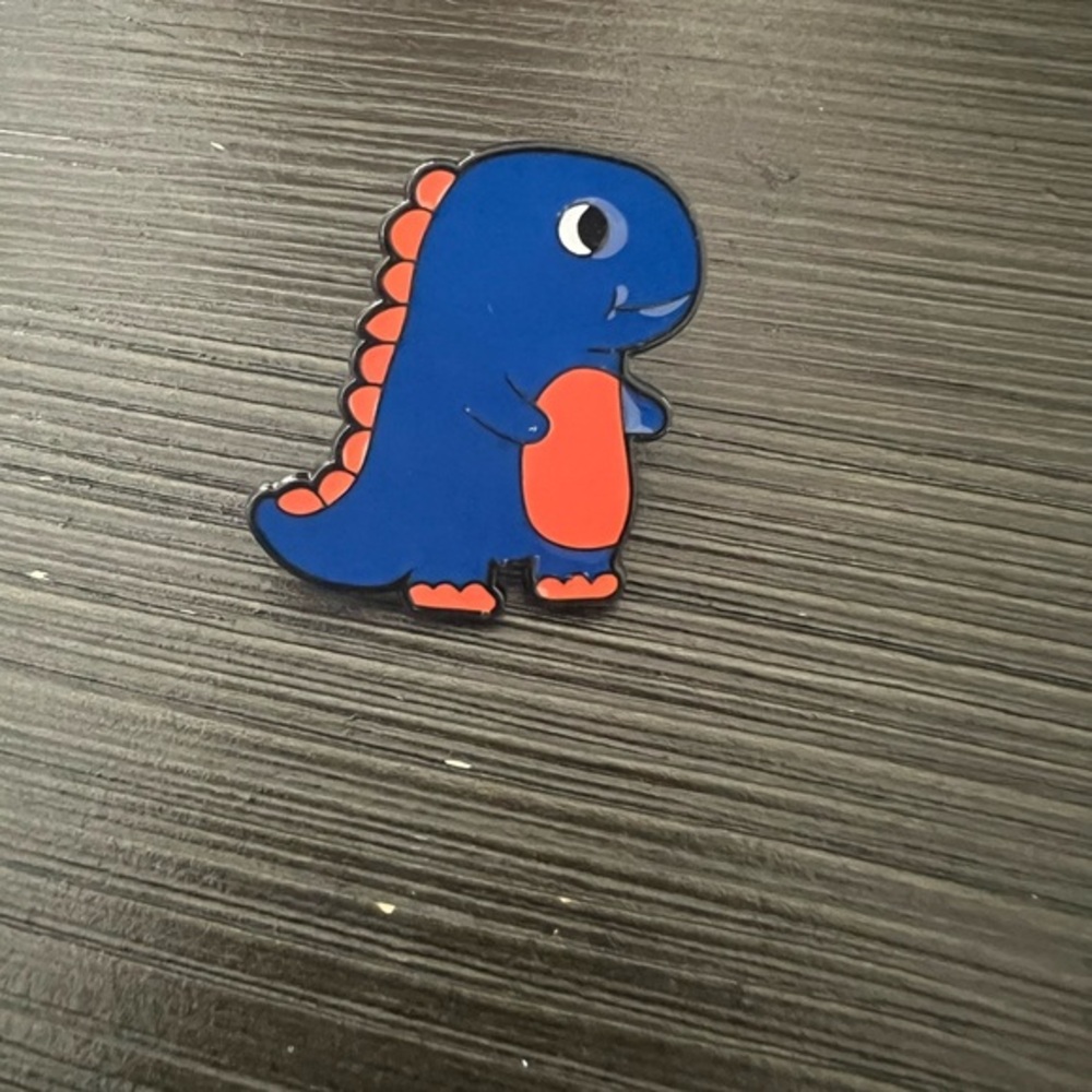 Blue and Red Dinosaur Pin